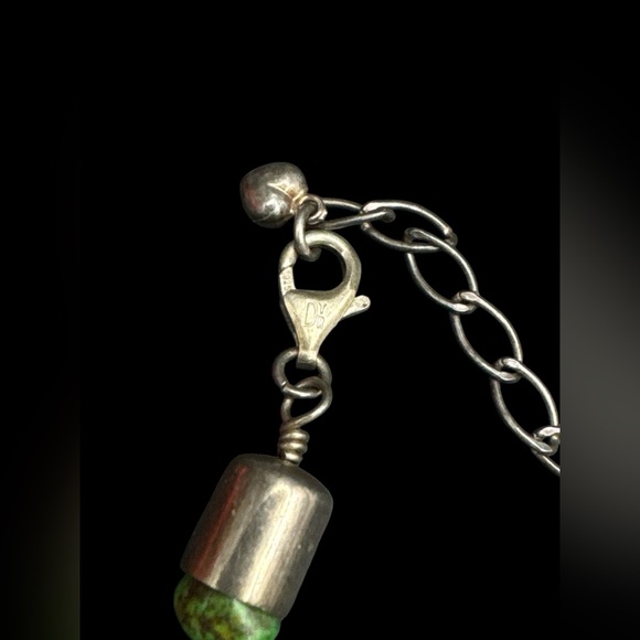 Vintage Desert Rose Jay King Green Royston Turquoise Chunky Necklace 21” - Picture 5 of 5